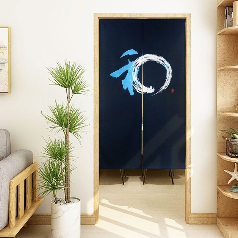 LIGICKY Noren Japanese Style Doorway Curtain Long Type Door Tapestry Window Treatment for Home Decoration 33.5 x 59 inch, Navy Blue (Traditional Fortune Character Pattern) - Image 2
